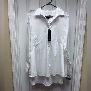 Truth by Republic White Button-Down Blouse | Pockets | NWT | Size M